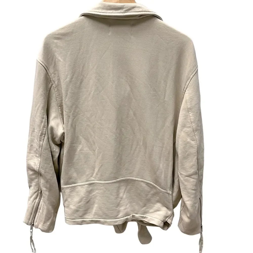 Free People We the Free Rebel Rebel Knit Moto Jacket in Vanilla Crème Size S - Picture 3 of 8